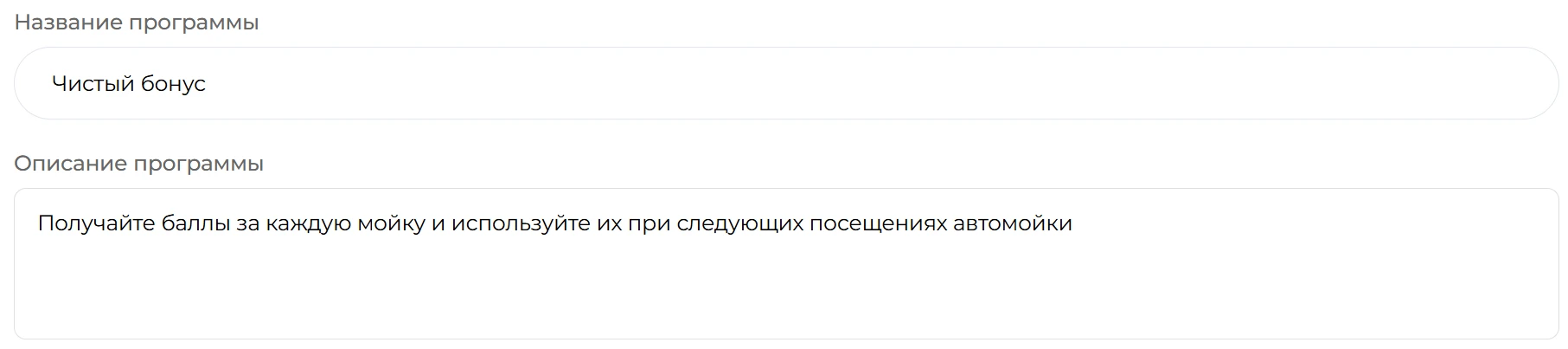 Чистый бонус — настройка программы